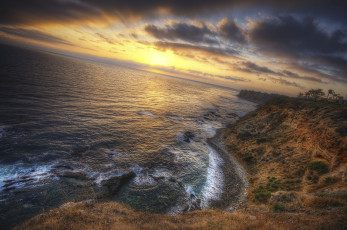 Картинка природа восходы закаты закат берег море hdr