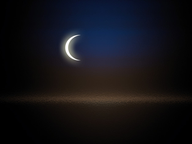 Обои картинки фото 3д, графика, nature, landscape, природа, ночь, лдуна