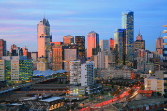 Картинка melbourne australia города панорамы дома дороги панорама