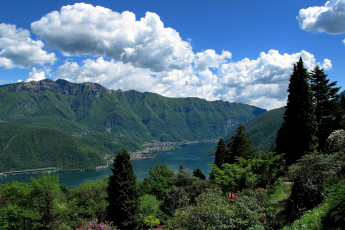 Картинка san grato botanical park ticino switzerland природа реки озера горы парк lake lugano тичино швейцария озеро лугано