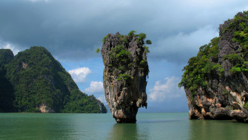 Картинка james bond island phang nga bay phuket thailand природа побережье пхукет тайланд островок тапу скалы залив пхангнга