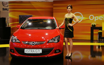 Картинка opel astra автомобили авто девушками автосалон
