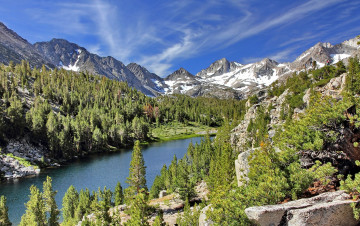 Картинка little lakes valley california природа реки озера калифорния озеро горы лес