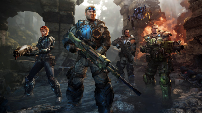 Обои картинки фото gears, of, war, judgment, видео, игры, оружие, солдаты