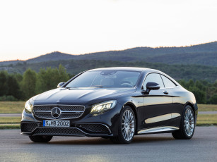 Картинка автомобили mercedes-benz темные 2014г c217 coupе amg s 65