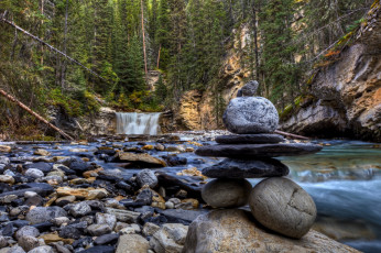 Картинка природа водопады водопад река лес