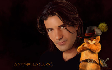 Картинка antonio+banderas рисованные люди кот в сапогах antonio banderas