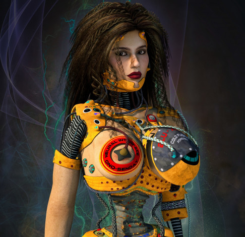 Обои картинки фото 3д графика, люди , people, взгляд, девушка