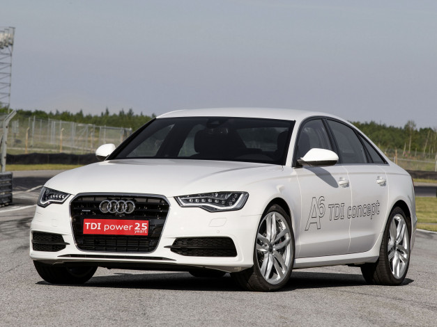 Обои картинки фото автомобили, audi, светлый, 2014г, c7, 4g, a6, tdi, concept