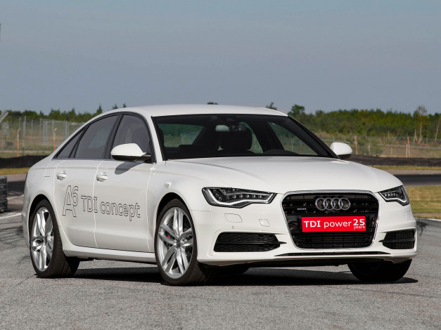 Обои картинки фото автомобили, audi, светлый, 2014г, c7, 4g, a6, tdi, concept
