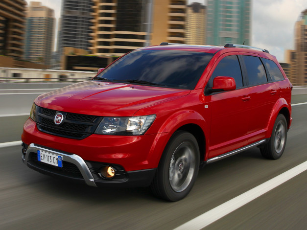 Обои картинки фото автомобили, fiat, cross, freemont, красный, 2014г, 345