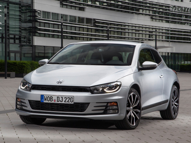 Обои картинки фото автомобили, volkswagen, серый, 2014г, scirocco