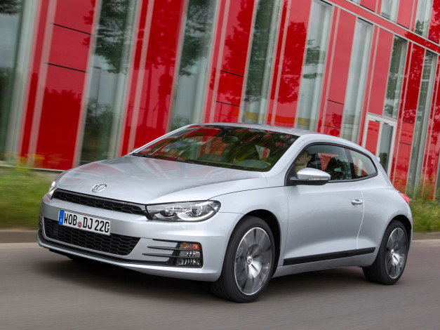 Обои картинки фото автомобили, volkswagen, серый, 2014г, scirocco