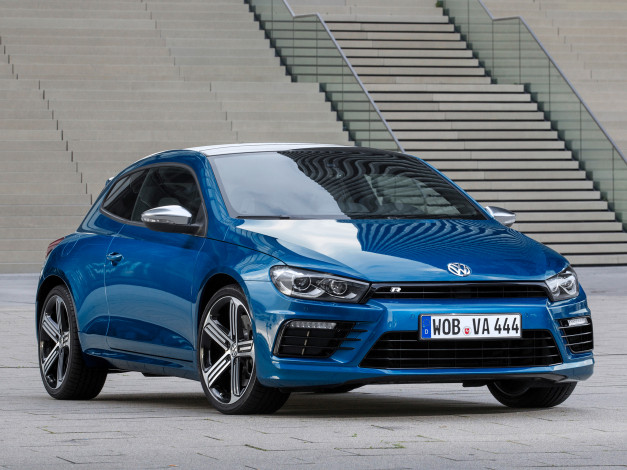 Обои картинки фото автомобили, volkswagen, синий, 2014г, scirocco, r