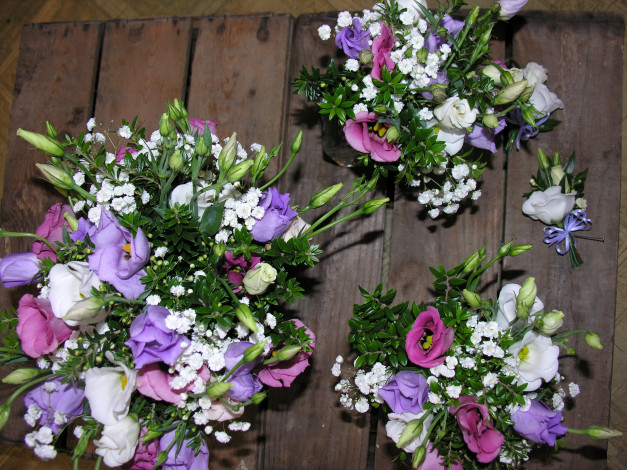 Обои картинки фото цветы, букеты,  композиции, эустома