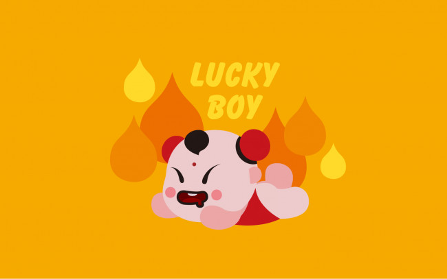 Обои картинки фото lucky boy, векторная графика, мультфильмы, фон