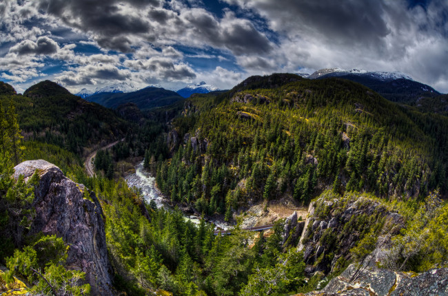 Обои картинки фото природа, реки, озера, облака, река, лес, горы