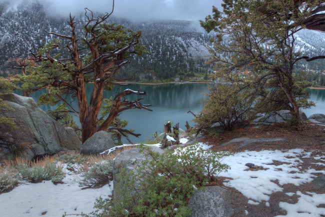 Обои картинки фото природа, зима, горы, река, лес, снег