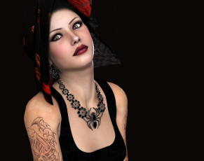 Картинка 3д+графика люди+ people взгляд фон девушка