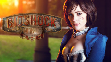 Картинка видео+игры bioshock+infinite биошок элизабет bioshock infinite xbox 360 playstation 3 2k marin irrational games косплей красота корсет грудь причёска глаза девушка pc милость