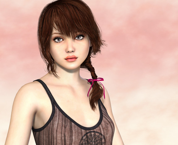 Обои картинки фото 3д графика, люди , people, фон, взгляд, девушка