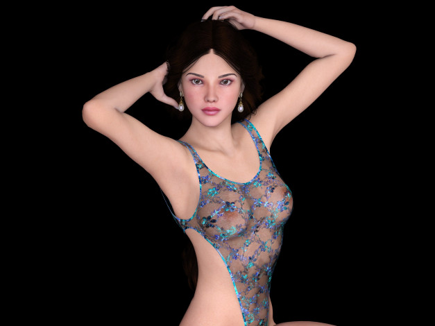 Обои картинки фото 3д графика, люди , people, фон, взгляд, девушка