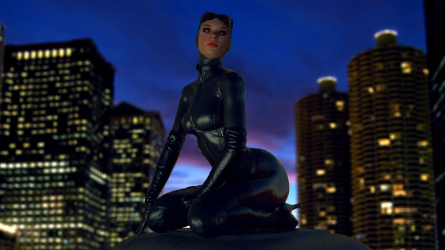 Обои картинки фото 3д графика, люди , people, девушка, взгляд, фон, город, ночь