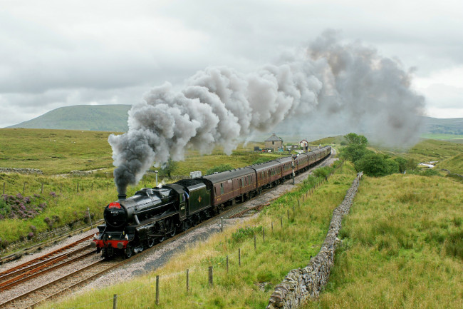 Обои картинки фото техника, паровозы, паровоз, дорога, рельсы, железная