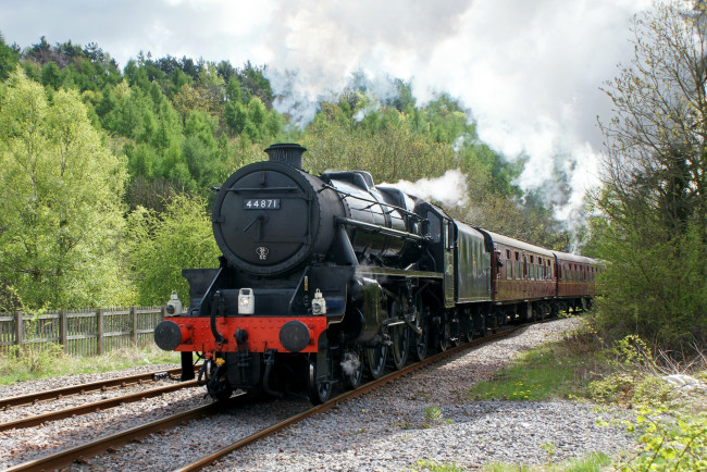 Обои картинки фото техника, паровозы, дорога, железная, паровоз, рельсы