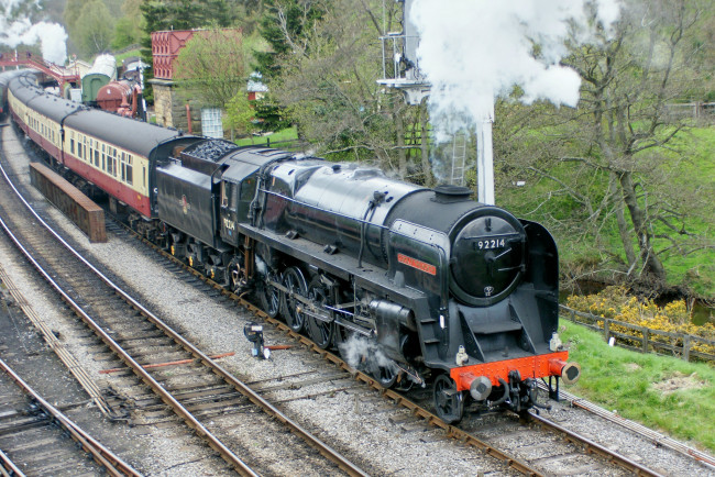 Обои картинки фото техника, паровозы, паровоз, дорога, рельсы, железная