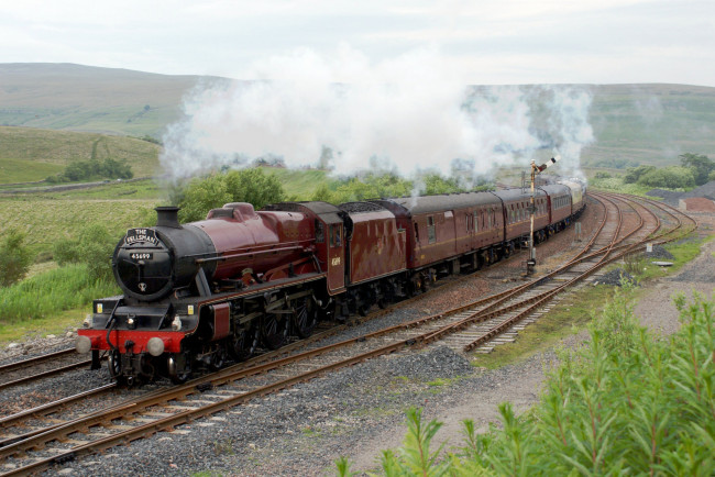 Обои картинки фото техника, паровозы, паровоз, рельсы, дорога, железная