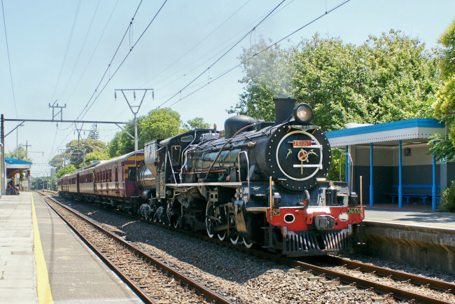 Обои картинки фото техника, паровозы, рельсы, паровоз, дорога, железная