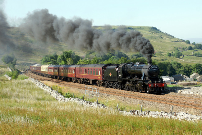 Обои картинки фото техника, паровозы, железная, паровоз, рельсы, дорога