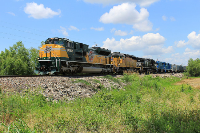 Обои картинки фото техника, поезда, локомотив, рельсы, дорога, железная, состав