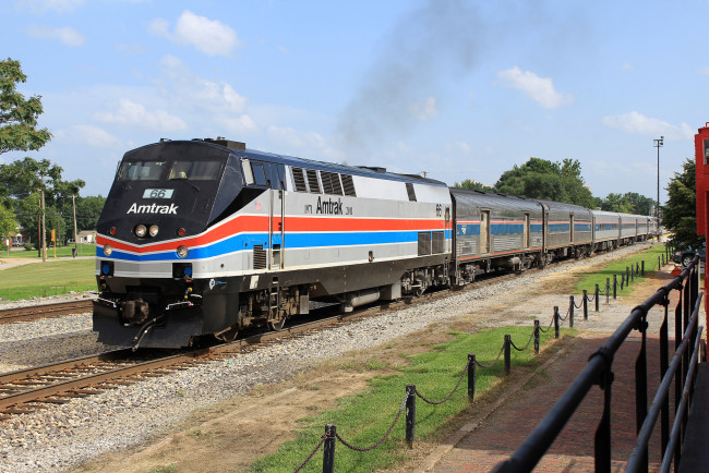 Обои картинки фото техника, поезда, состав, локомотив, рельсы, железная, дорога