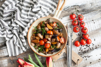 Картинка еда вторые+блюда грибы мясо картофель второе блюдо