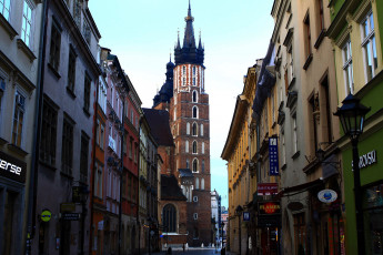 Картинка города краков+ польша дома старинные улочка