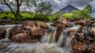 Картинка природа водопады река лес водопад