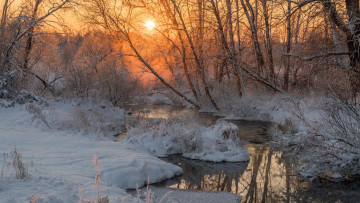 Картинка природа зима рассвет