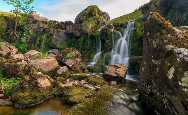 Обои картинки фото природа, водопады, обрыв