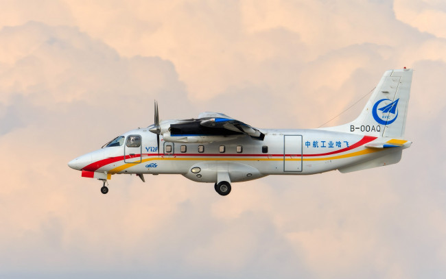 Обои картинки фото avic y-12f harbin aircraft industry, авиация, пассажирские самолёты, полет, самолет