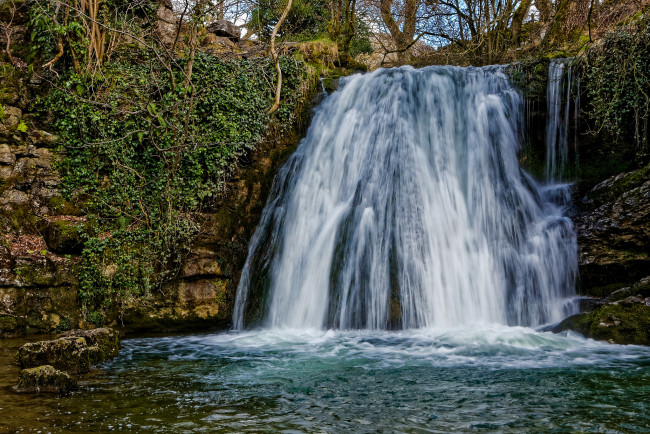 Обои картинки фото природа, водопады, водопад, река, лес