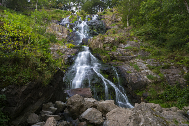 Обои картинки фото природа, водопады, водопад, река, лес