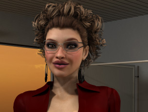 Картинка 3д+графика портрет+ portraits фон взгляд девушка