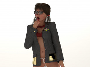 Картинка 3д+графика люди+ people девушка взгляд фон