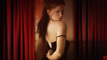 Картинка 3д+графика люди+ people рыжая веснушки арт губы рисунок hofsta - aaron hofsass by красивая симпатичная секси взгляд спина милашка madeinkipish девушка