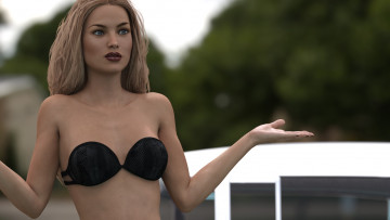 Картинка 3д+графика люди+ people взгляд девушка фон