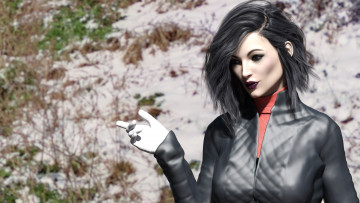 Картинка 3д+графика люди+ people взгляд фон девушка