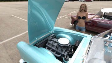 Картинка 3д+графика люди-авто мото+ people-+car+ +moto фон взгляд девушка