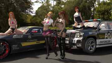 Картинка 3д+графика люди-авто мото+ people-+car+ +moto фон взгляд девушки